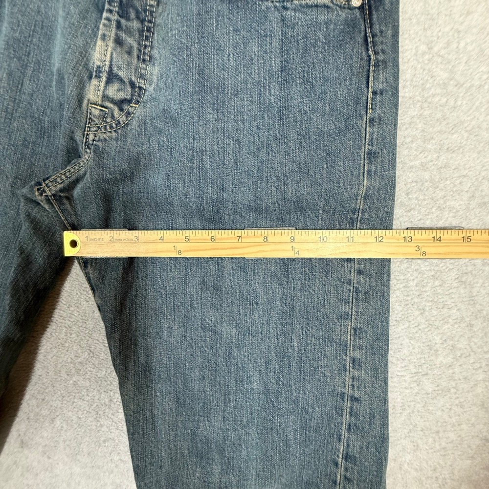 Hugo Boss HB1 Mens 34x34 Straight Leg Blue Denim Jeans Button Fly Orange Label - Picture 13 of 15